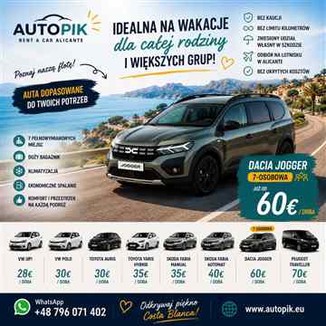 Wynajem samochodow Alicante Autopik - wypozyczalnia aut Costa Blanca